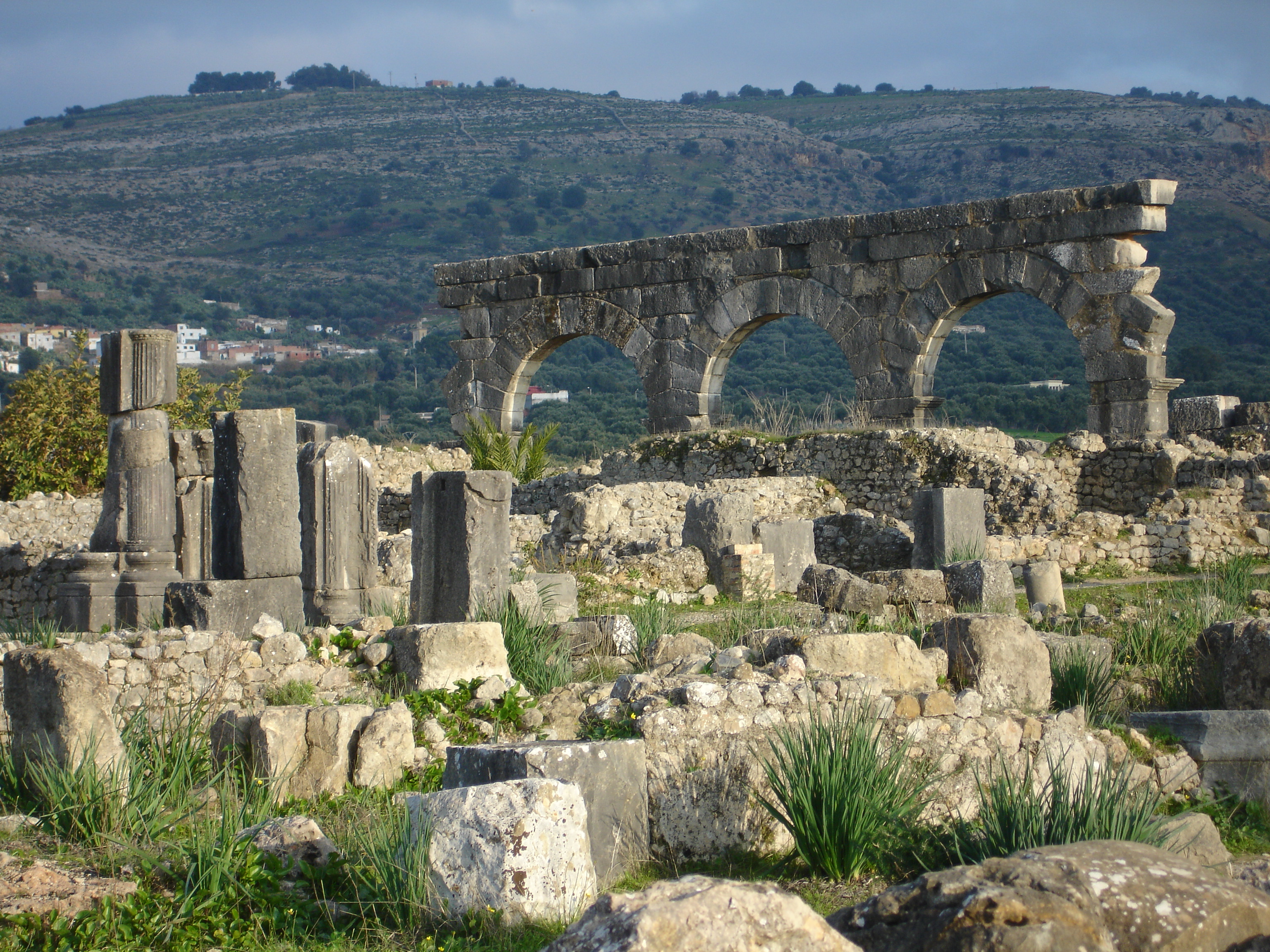 Römische Ruinen von Volubilis in Marokko